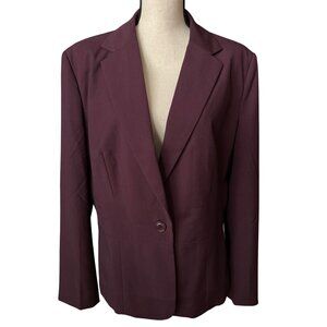 Chadwicks Purple Blazer Single Button Long Sleeve Polyester Rayon Lined 18W